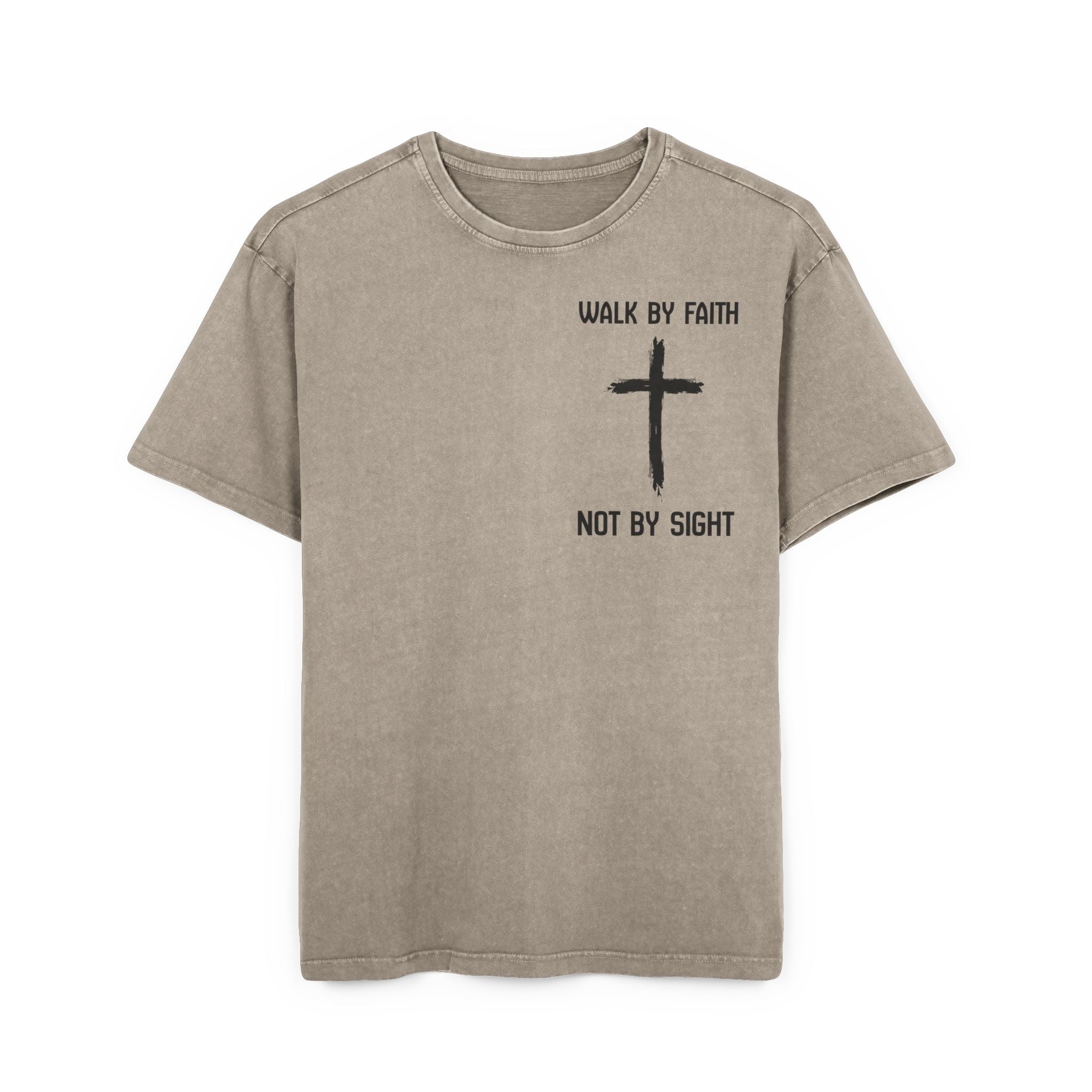 Men's Acid Washed Faith Tee, Oversized Christian T-Shirt, Casual Wear, Gift for Believers, Streetwear