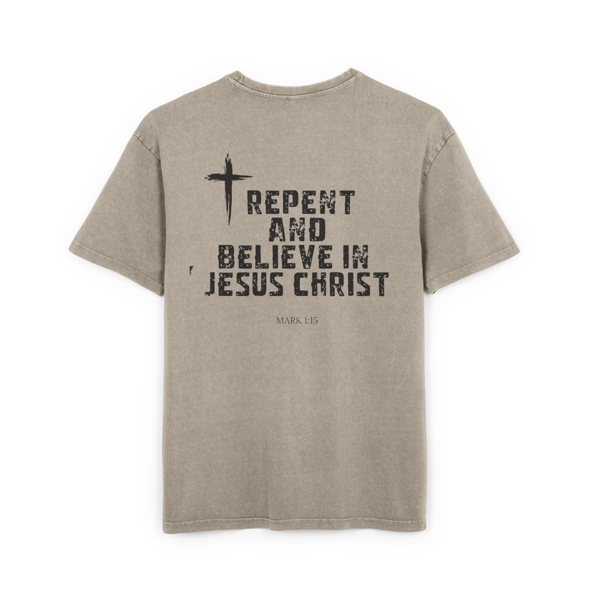 Men's Acid Washed Faith Tee, Oversized Christian T-Shirt, Casual Wear, Gift for Believers, Streetwear