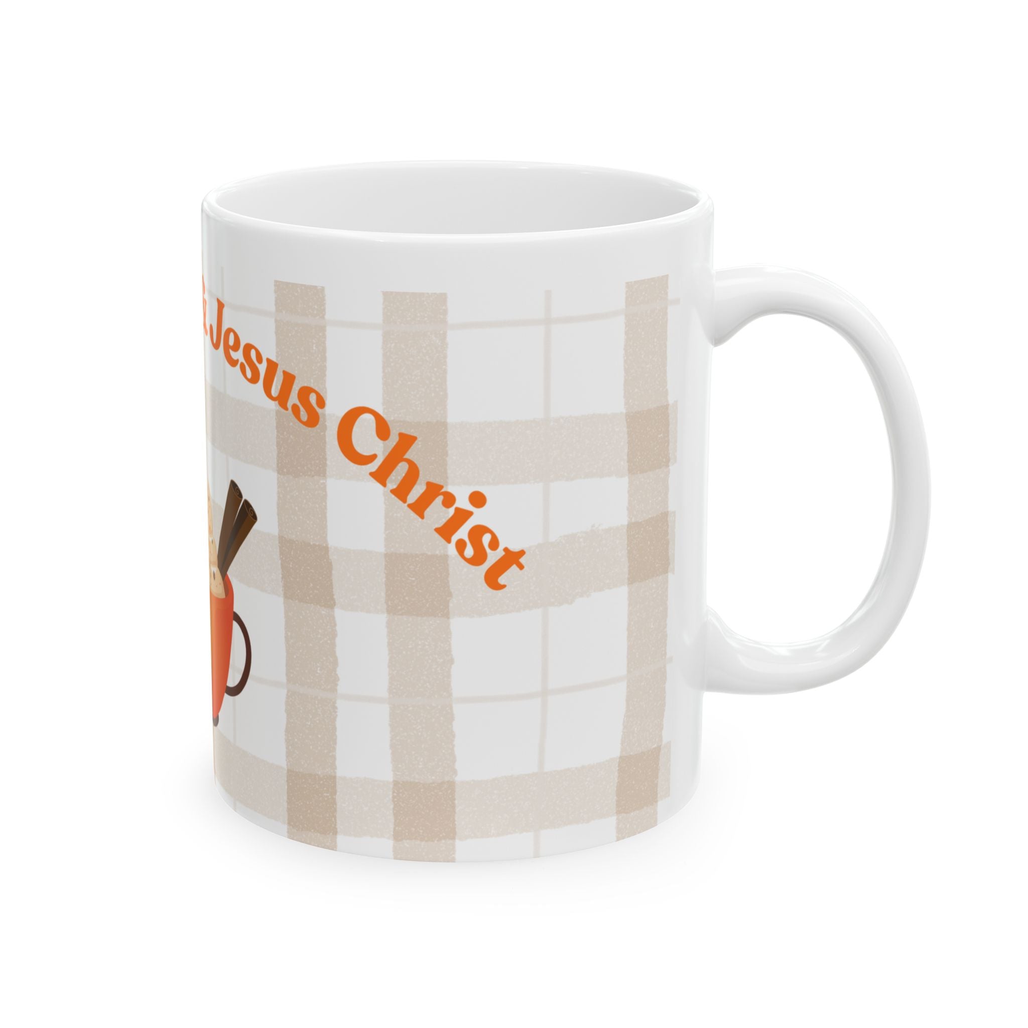 Pumpkin Spice Mug, Cozy Fall Coffee Cup, Autumn Drinkware, Jesus Quotes Ceramic Mug, Harvest Season Tea Mug