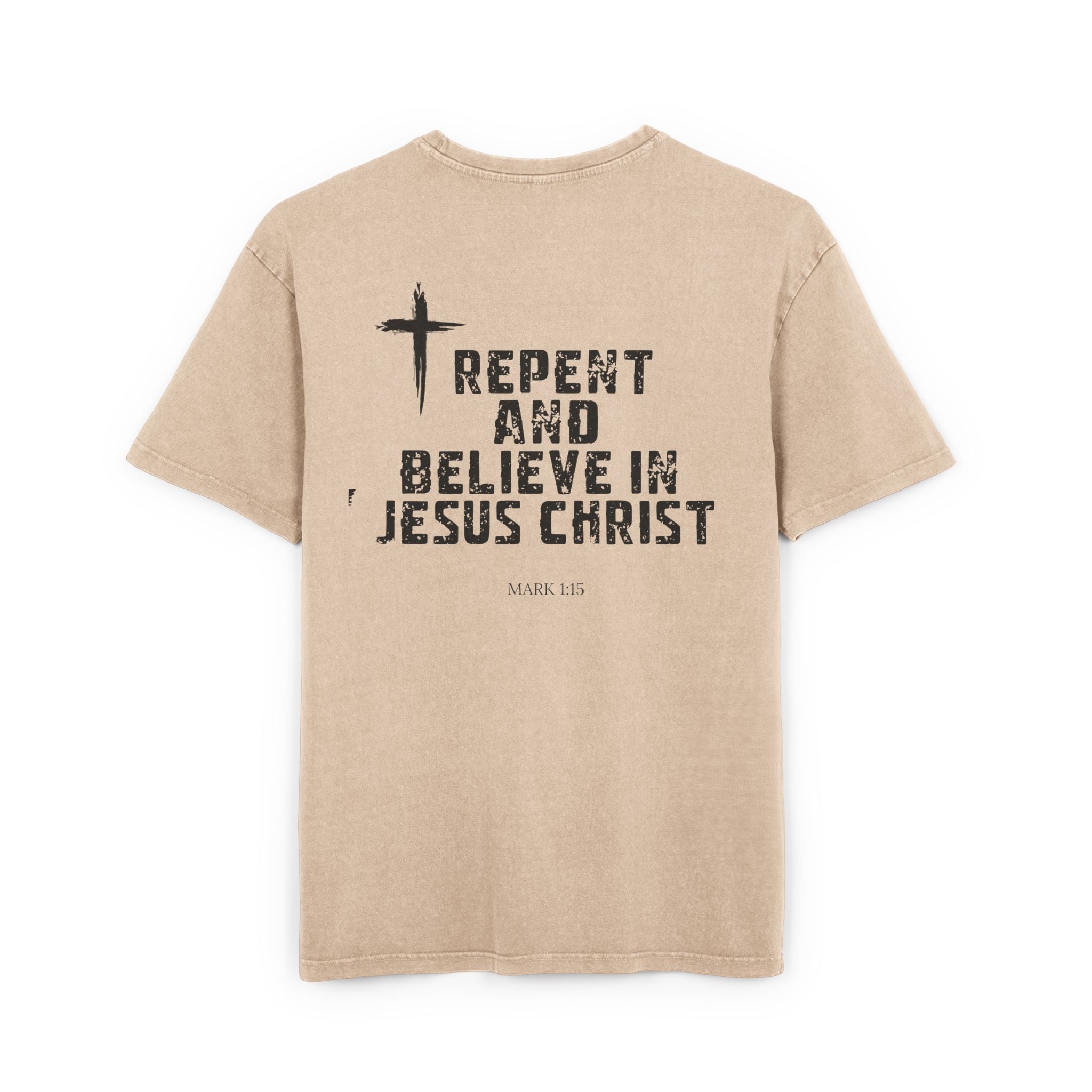 Men's Acid Washed Faith Tee, Oversized Christian T-Shirt, Casual Wear, Gift for Believers, Streetwear