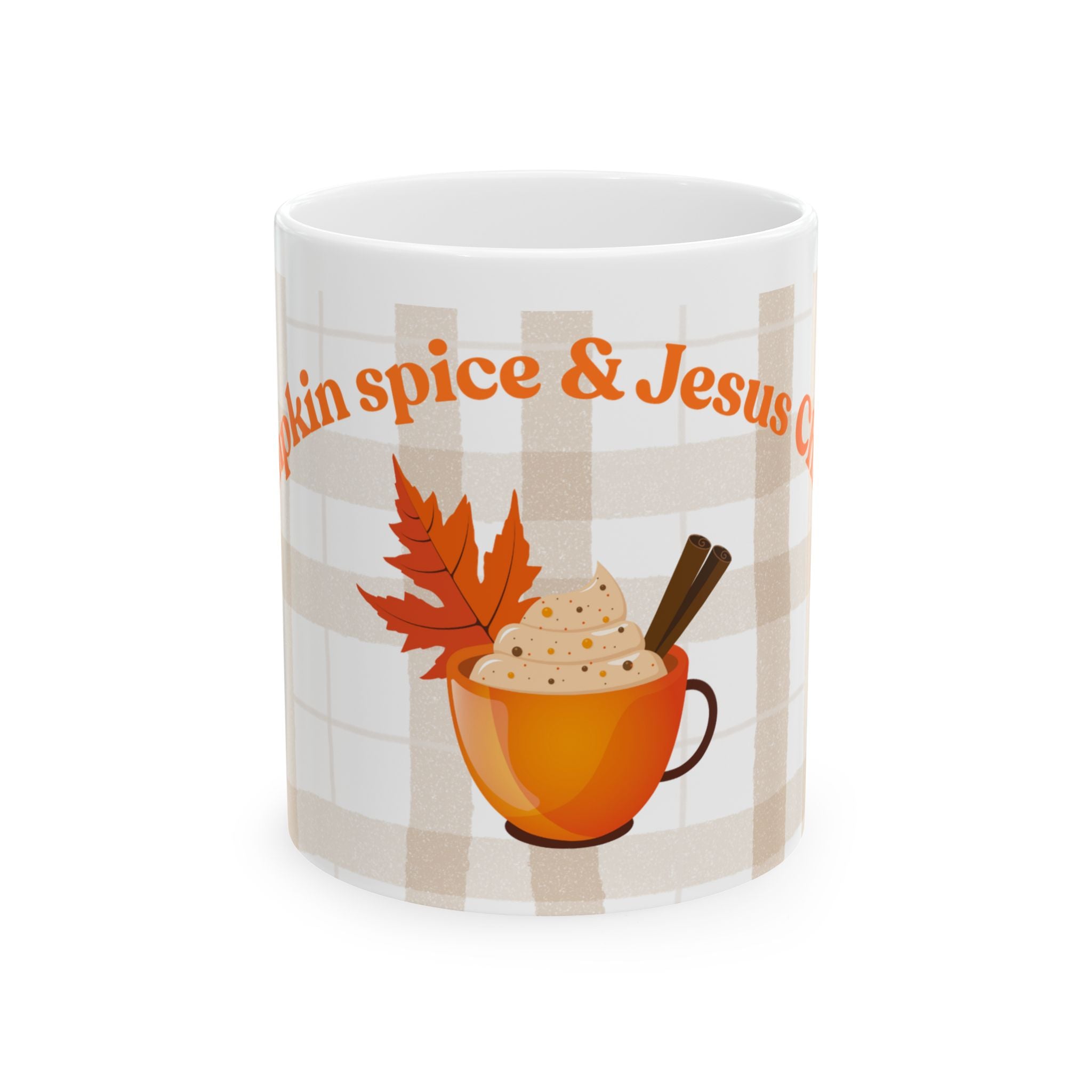 Pumpkin Spice Mug, Cozy Fall Coffee Cup, Autumn Drinkware, Jesus Quotes Ceramic Mug, Harvest Season Tea Mug
