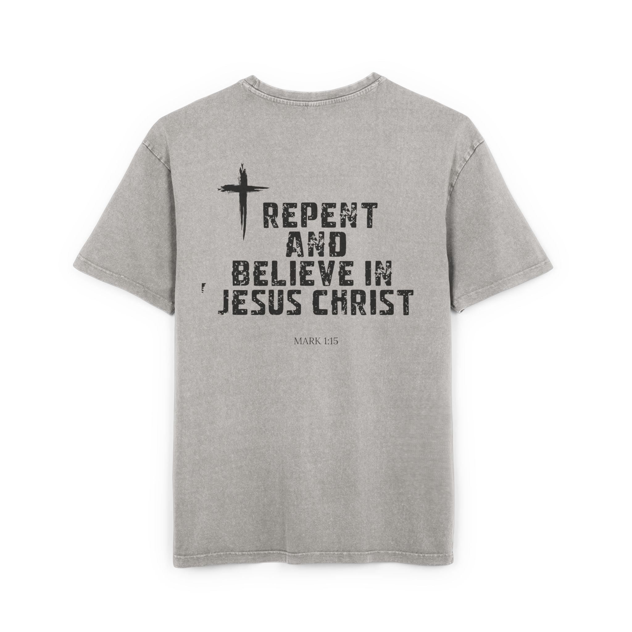 Men's Acid Washed Faith Tee, Oversized Christian T-Shirt, Casual Wear, Gift for Believers, Streetwear